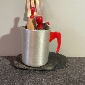 Unbranded Vintage & Antique Kitchen Toy
Silver Utensil Holder with Red Handle